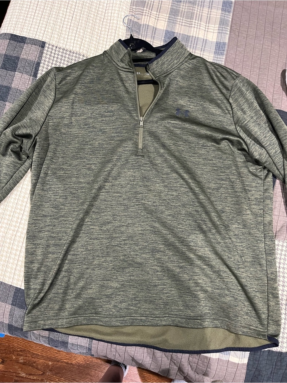 Under Armour Men’s Olive Green Heather Quarter-Zip Performance Sweater